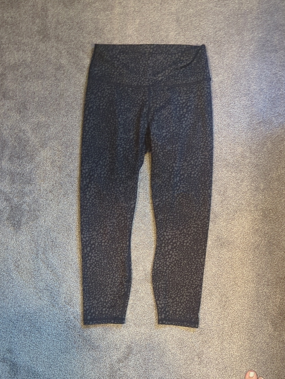 Fabletics Black Charcoal Leopard-Print Leggings